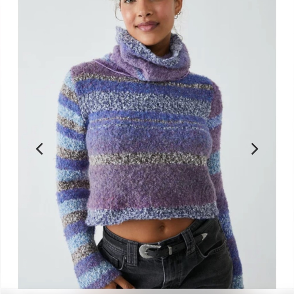 FREE PEOPLE Women's My Girl Stripe Turtleneck Sweater